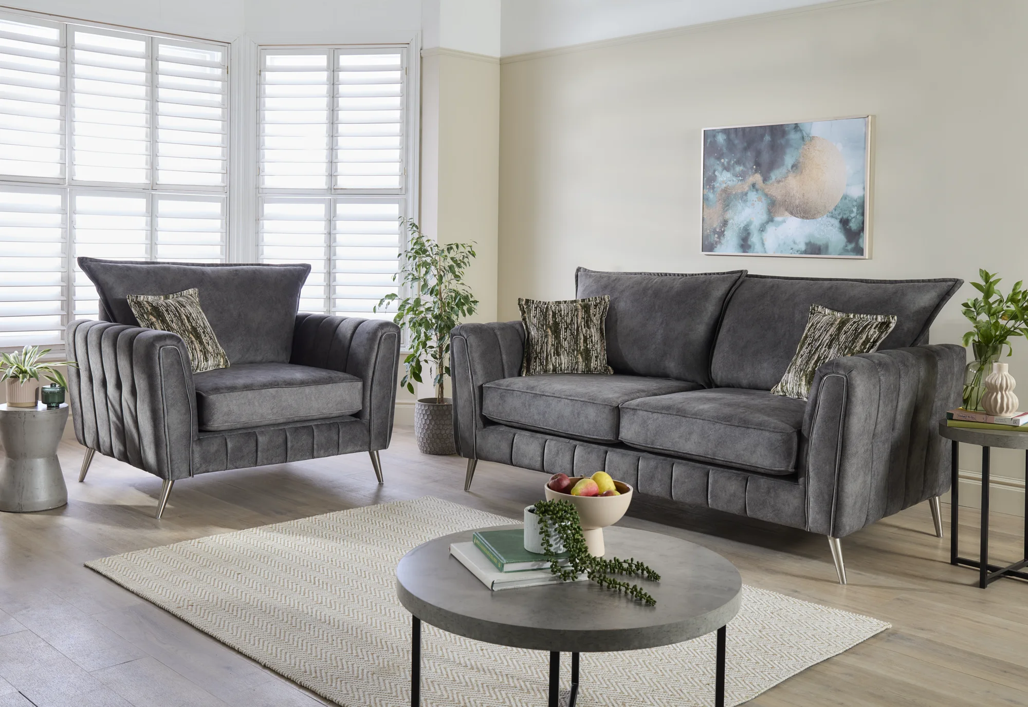 Pacific 3 seater sofa with matching chair